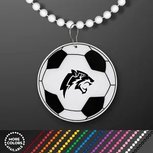 Soccer Ball Medallion with Beaded Necklace (Non Light Up)
