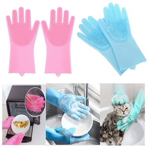 Heat Resistant Scrubber Household Silicone Gloves
