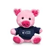 7" Plush Pig With T-Shirt | https://www.bestnamebadges.com