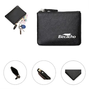 Fashion Zippered Leather Purse
