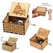 Retro Hand Crank Crafts Wooden Music Box | https://www.bestnamebadges.com