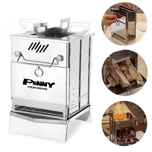 Outdoor Camping Folding Firewood Cookware Stove BBQ Grill
