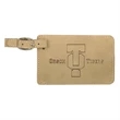 Light Brown Leatherette Luggage Tag | https://www.bestnamebadges.com