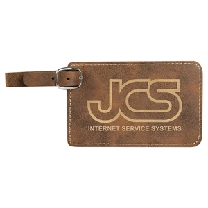 Rustic/Gold Leatherette Luggage Tag