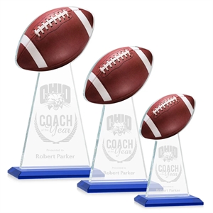 Edenwood Football VividPrint/Etch Award - Blue | https://www.bestnamebadges.com