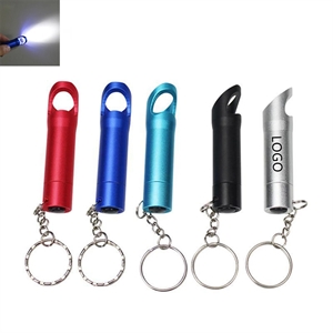 Aluminum LED Bottle Opener Flashlight Key Chain