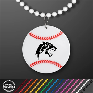 Baseball Medallion with Beaded Necklace (Non Light Up)