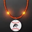 LED Bead Necklace with Baseball Medallion | https://www.bestnamebadges.com