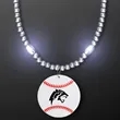 LED Bead Necklace with Baseball Medallion | https://www.bestnamebadges.com