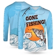 Custom Long Sleeve Fishing T-Shirt With UPF 50+ Protection | https://www.bestnamebadges.com