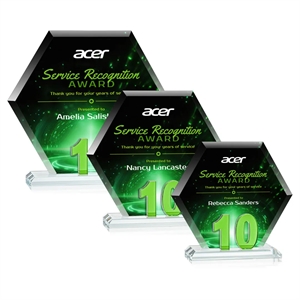 Riviera Anniversary VividPrint™ Award No 10 - Green | https://www.bestnamebadges.com