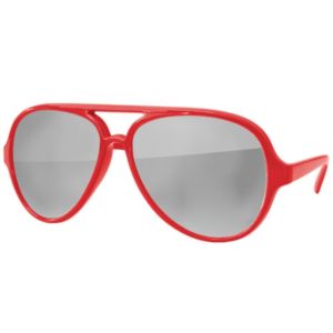 Aviator Sport Mirror Sunglasses w/ Corner Lens Imprint
