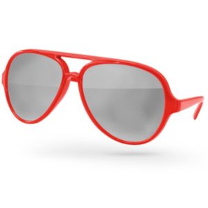 Aviator Sport Mirror Sunglasses w/ Corner Lens Imprint
