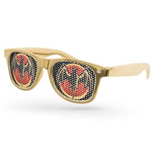 Metallic Retro Pinhole Sunglasses w/ 1-color imprint