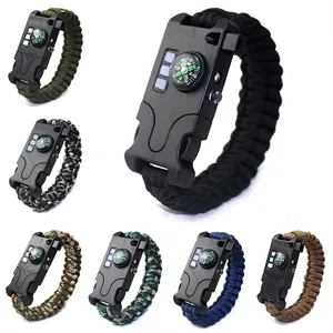 Multifunctional Survival Bracelet with Flashligt and Compass