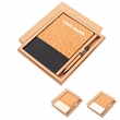 Hard Cover Cork And Linen Fabric Journal | https://www.bestnamebadges.com