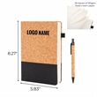 Hard Cover Cork And Linen Fabric Journal | https://www.bestnamebadges.com