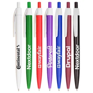 Lincoln Colored Barrels w/ White Trim Click Pen
