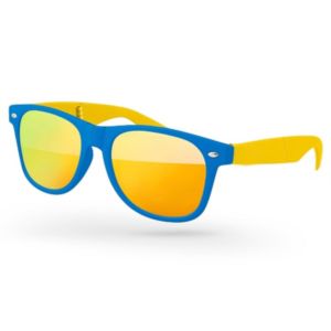 2-Tone Foldable Retro Mirror Sunglasses w/ 1-color imprint