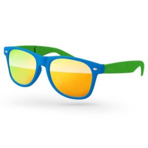 2-Tone Foldable Retro Mirror Sunglasses w/ 1-color imprint