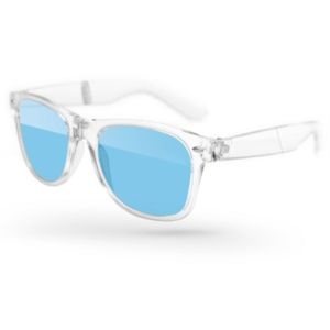 Clear Foldable Retro Sunglasses w/ 1-color imprints