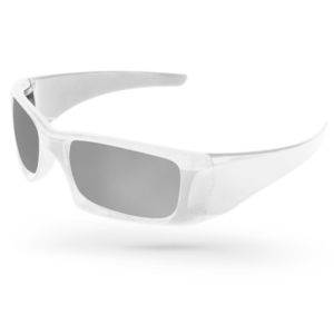 Wrap Mirror Sunglasses w/ full-color imprints