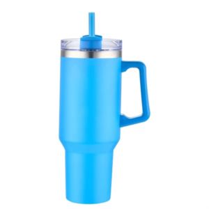 40 oz. Double Wall Tumbler With Handle and Straw | https://www.bestnamebadges.com