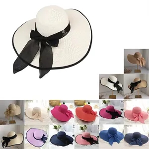 Womens Wide Brim Sun Straw Hat