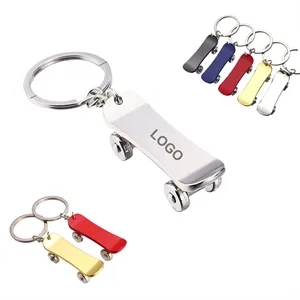 Metal Mini Skateboard Keychain