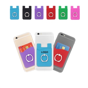 Silicone Phone Card Holder With Ring Holder