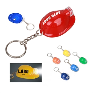 Mini Safety Helmet Shaped Flashlight Keychain