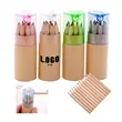 12 Colored Short Pencil Set With Sharpeners | https://www.bestnamebadges.com