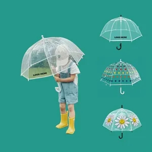 Kid's Clear Umbrella With Easy Grip Handle