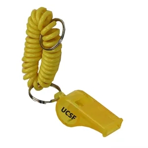 Clearance! Translucent Wrist Coil With Whistle Keyring