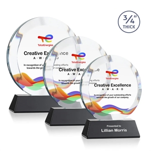 Gibralter VividPrint™ Award on Newhaven Base - Black | https://www.bestnamebadges.com