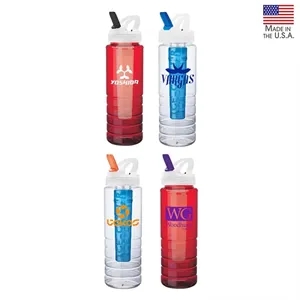 26 oz. PET Bottle with Flip Spout & Ice Stick