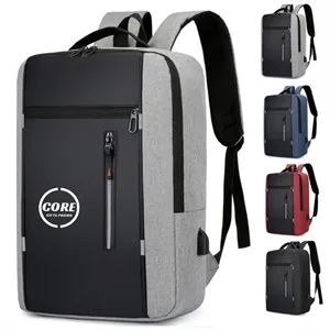 17" Large Slim Laptop Backpack with USB Charging Port