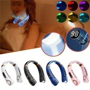 5 Speeds Smart Digital USB Charging Faster Cooling Neck Fan