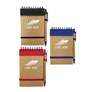 Eco-Friendly Kraft Notebook With Customizable Cover And Pen
