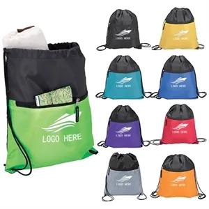 Abrasion-Resistant Polyester Sports Drawstring Backpack