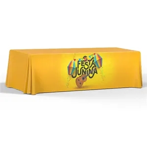 8' Dye Sublimated Economy Draped Standard Table Cover