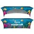 8' Full Color Dye Sublimated Open Back Stretch Table Cover | https://www.bestnamebadges.com