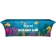 8' Full Color Dye Sublimated Open Back Stretch Table Cover | https://www.bestnamebadges.com