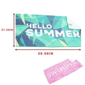 Customizable Beach Towel With Eastic Cord And Snap Closure