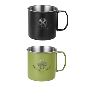 8 Oz BPA Free  Folding Outdoor Stainless Steel Cup