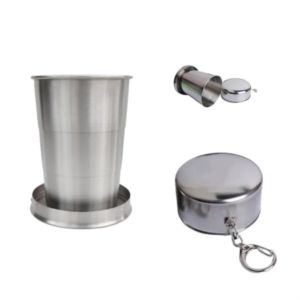 8 Oz BPA Free Portable Outdoor Stainless Steel Folding Cup