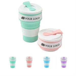 12 Oz BPA Free  Portable Silicone Foldable Cup