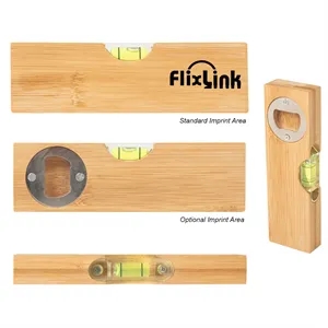 BAMBOO LEVEL WITH BOTTLE OPENER | https://www.bestnamebadges.com