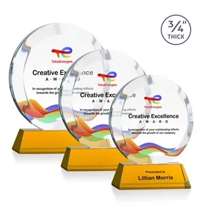 Gibralter VividPrint™ Award on Newhaven Base - Amber | https://www.bestnamebadges.com
