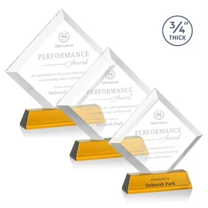 Belaire Award on Newhaven Base - Amber | https://www.bestnamebadges.com